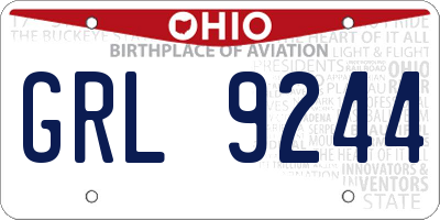 OH license plate GRL9244