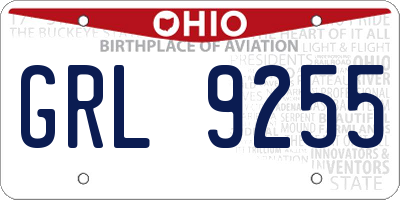 OH license plate GRL9255