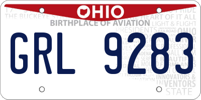 OH license plate GRL9283
