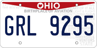 OH license plate GRL9295
