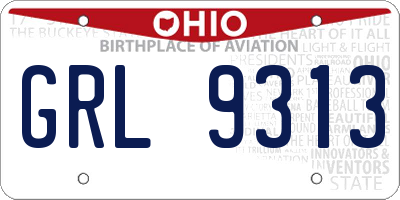 OH license plate GRL9313