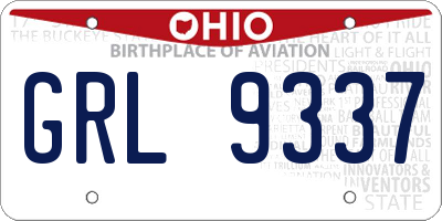 OH license plate GRL9337