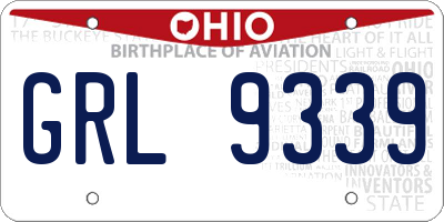 OH license plate GRL9339