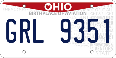 OH license plate GRL9351