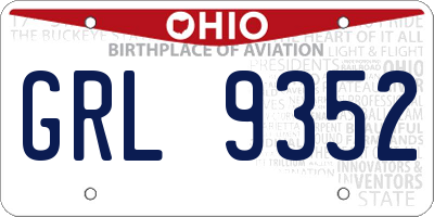 OH license plate GRL9352