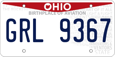 OH license plate GRL9367