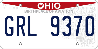 OH license plate GRL9370