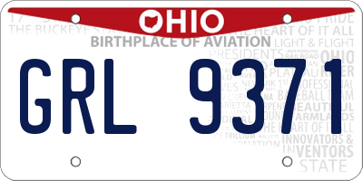 OH license plate GRL9371