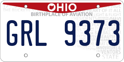 OH license plate GRL9373
