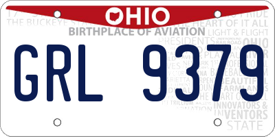 OH license plate GRL9379