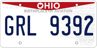 OH license plate GRL9392