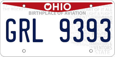 OH license plate GRL9393