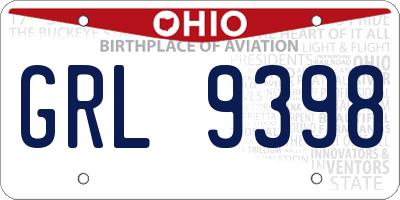 OH license plate GRL9398