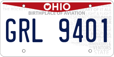 OH license plate GRL9401