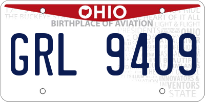 OH license plate GRL9409