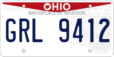 OH license plate GRL9412