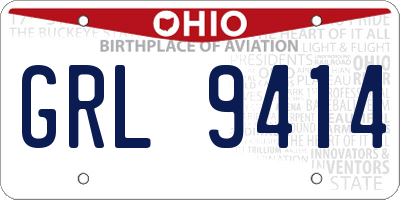 OH license plate GRL9414