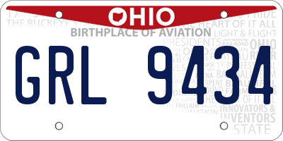 OH license plate GRL9434