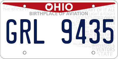 OH license plate GRL9435