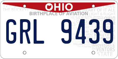 OH license plate GRL9439