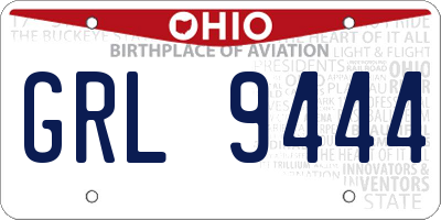 OH license plate GRL9444
