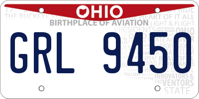 OH license plate GRL9450