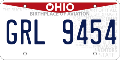 OH license plate GRL9454
