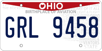 OH license plate GRL9458