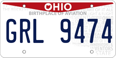 OH license plate GRL9474