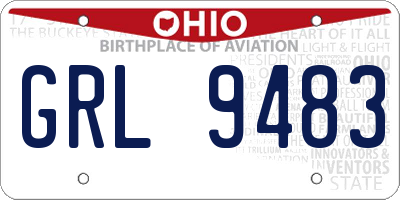 OH license plate GRL9483