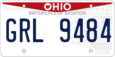 OH license plate GRL9484