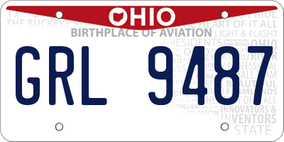 OH license plate GRL9487
