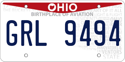 OH license plate GRL9494