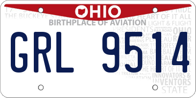 OH license plate GRL9514