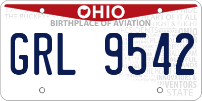 OH license plate GRL9542