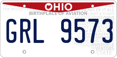 OH license plate GRL9573