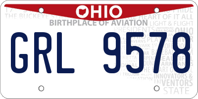 OH license plate GRL9578