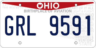OH license plate GRL9591