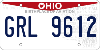 OH license plate GRL9612