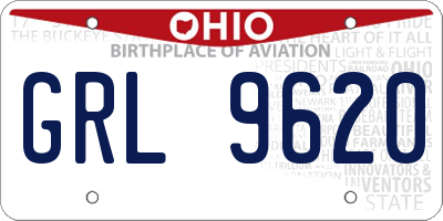 OH license plate GRL9620