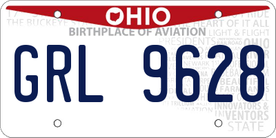 OH license plate GRL9628