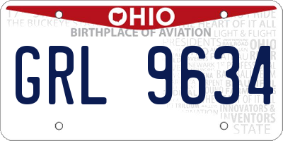 OH license plate GRL9634