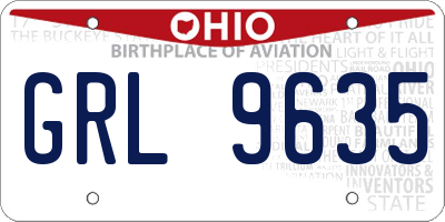 OH license plate GRL9635