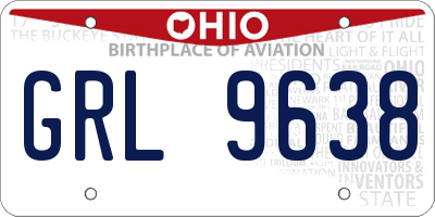 OH license plate GRL9638