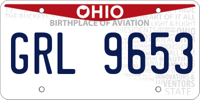 OH license plate GRL9653