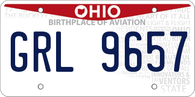 OH license plate GRL9657