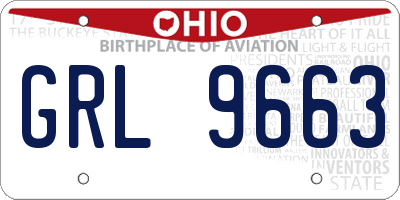 OH license plate GRL9663