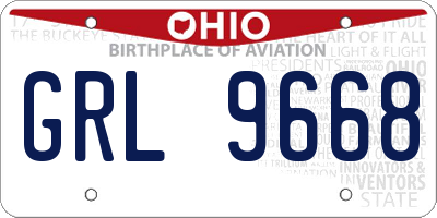 OH license plate GRL9668