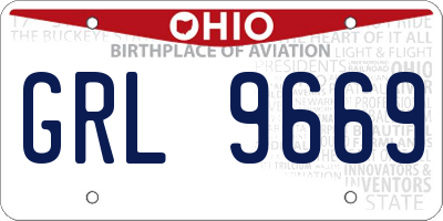 OH license plate GRL9669