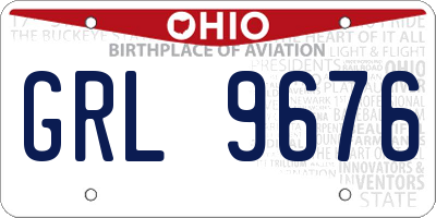 OH license plate GRL9676